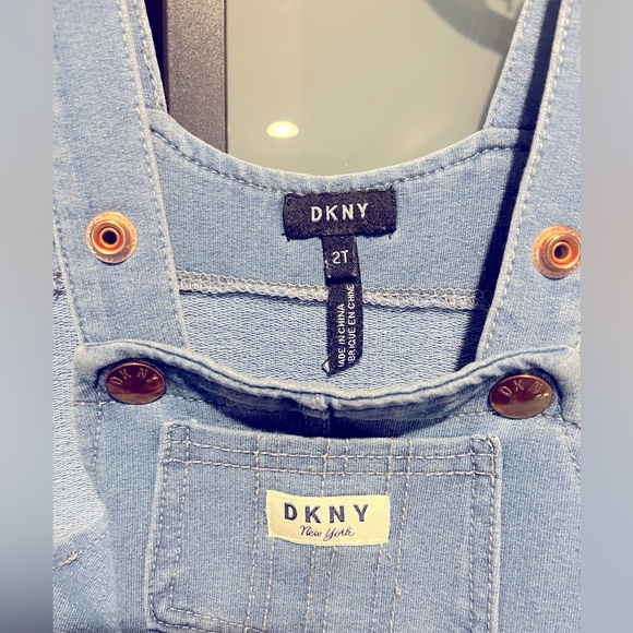 DKNY Toddler Hearts Overalls Dress Size 2T - Picture 3 of 4